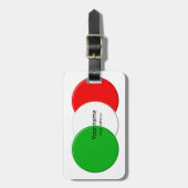 イタリアの旗。 名前。 テキスト ラゲッジタグ (正面縦)