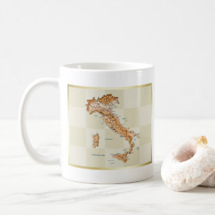 イタリアの旗 + 地図のマグ コーヒーマグカップ