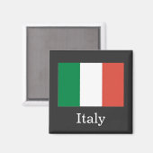 イタリアの旗、白文字、 マグネット (正面/裏面)