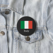 イタリアの旗、白文字、 缶バッジ (インサイチュ)