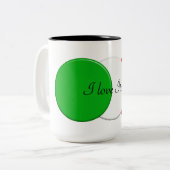 イタリアの旗。 私はイタリアを愛します ツートーンマグカップ (正面左)