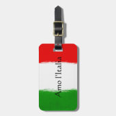 イタリアの旗。 私はイタリアを愛します ラゲッジタグ (正面縦)