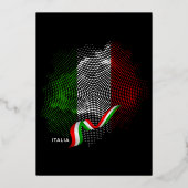 イタリアの旗 箔招待状 (正面)