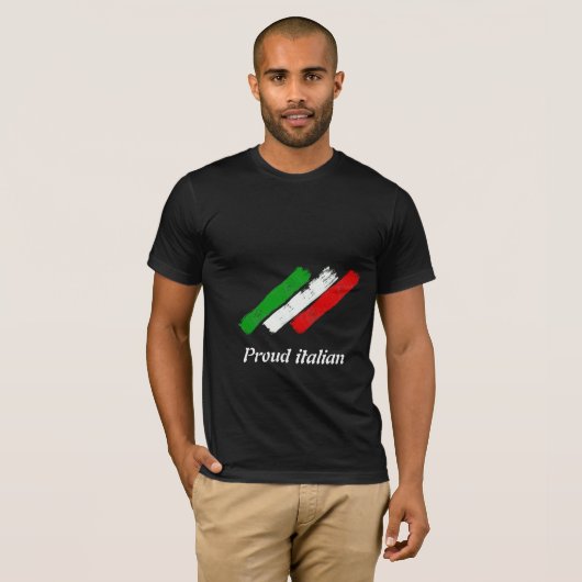 イタリアの旗。 誇りを持ったなイタリア語 Tシャツ (正面フル)