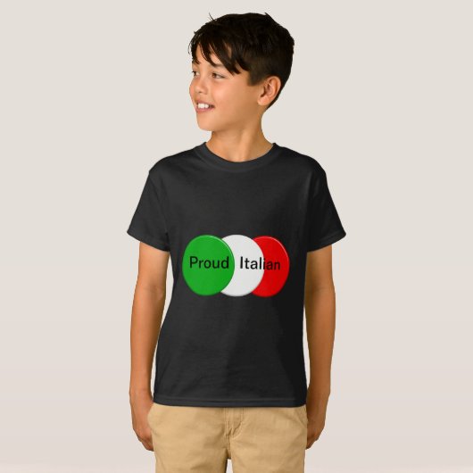 イタリアの旗。 誇りを持ったなイタリア語 Tシャツ (正面フル)