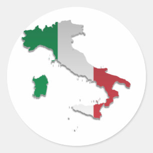 イタリアの旗Map_2 ラウンドシール