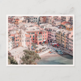イタリアの村 チンクエテッレ ヴェルナッツァ空中写真 ポストカード