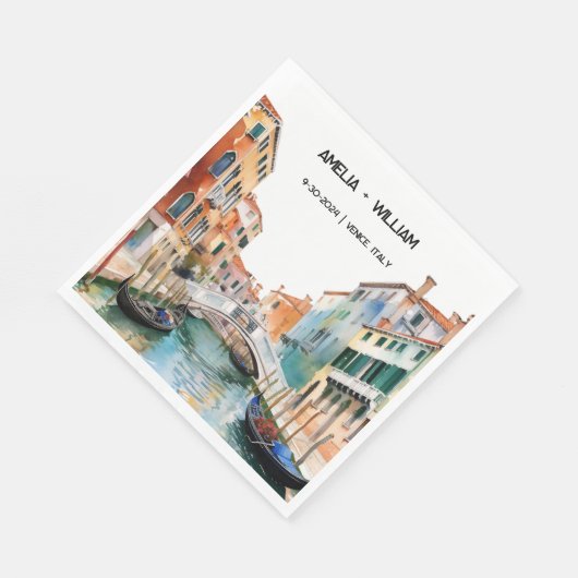 イタリアの水色ロマンチックな目的地の結婚式 スタンダードランチョンナプキン (角)