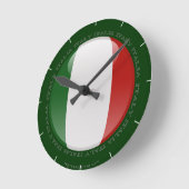 イタリアの泡旗 ラウンド壁時計 (傾斜)