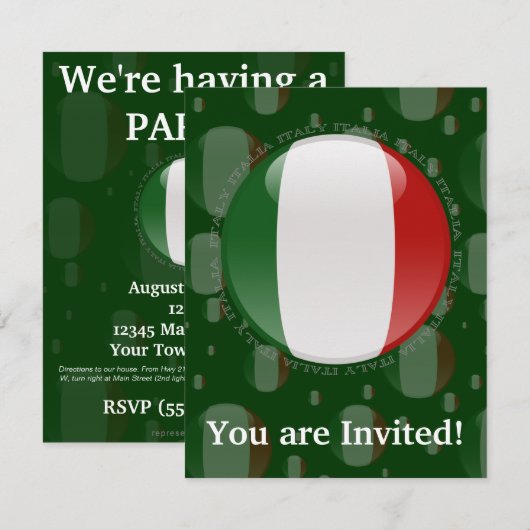 イタリアの泡旗 招待状 (正面/裏面)