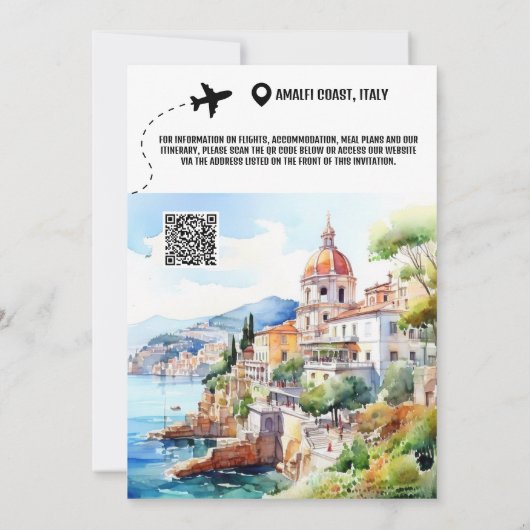 イタリアの海岸の写真は日付の宛先amalfiを保存 セーブザデート (裏面)