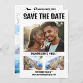 イタリアの海岸の写真は日付の宛先amalfiを保存 セーブザデート (正面/裏面)