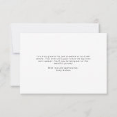 イタリアの海岸をイメージした青い水彩画のレモン ウェディングシャワーのお礼カード サンキューカード (裏面)