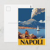 イタリアの海岸 ナポリ ヴェスヴィオ火山の作品 ポストカード (正面/裏面)