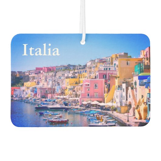 イタリアの港と旧市街オンプロシーダ カーエアーフレッシュナー (正面)