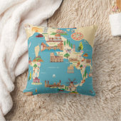 イタリアの漫画の地図 クッション (ブランケット)