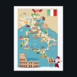 イタリアの漫画の地図 ポストカード<br><div class="desc">このデザインはイタリアの漫画の地図を特集している。</div>