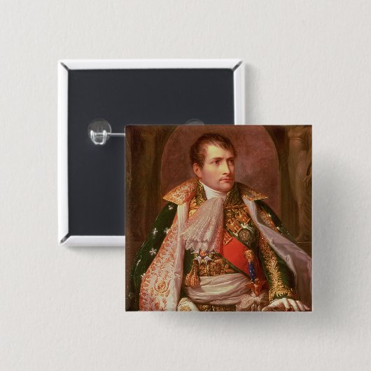 イタリアの王としてNapoleon Bonaparte (1769-1821年)、 缶バッジ (正面&裏面)