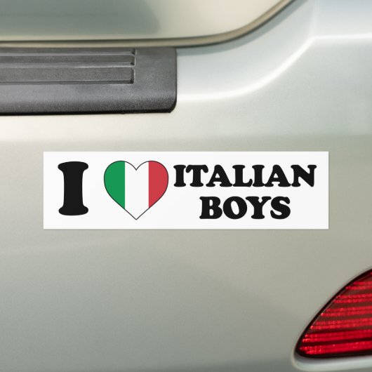 イタリアの男の子大好き バンパーステッカー (車上)