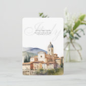 イタリアの目的地の結婚式の日付カードを保存 (スタンド正面)