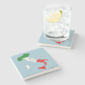 イタリアの石コースターの地図。 ストーンコースター (横)