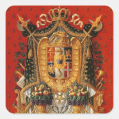 イタリアの紋章、タペストリーのためのデザイン スクエアシール (正面)