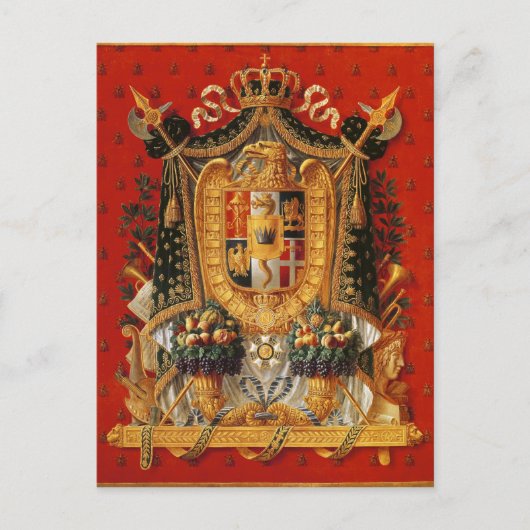 イタリアの紋章、タペストリーのためのデザイン ポストカード (正面)