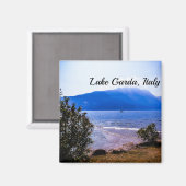 イタリアの素晴らしいガルダ湖ビーチの写真 マグネット (正面/裏面)