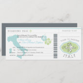 イタリアの結婚式招待状への搭乗券 招待状 (正面/裏面)