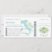 イタリアの結婚式招待状への搭乗券 招待状 (正面)