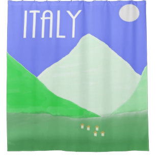 イタリアの絵画風景芸術 シャワーカーテン