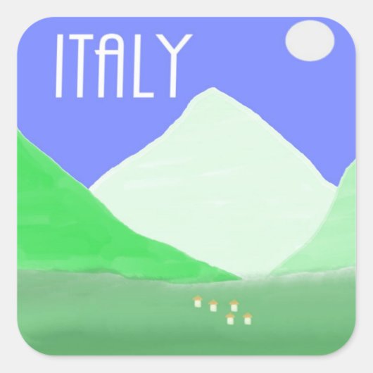 イタリアの絵画風景芸術 スクエアシール (正面)