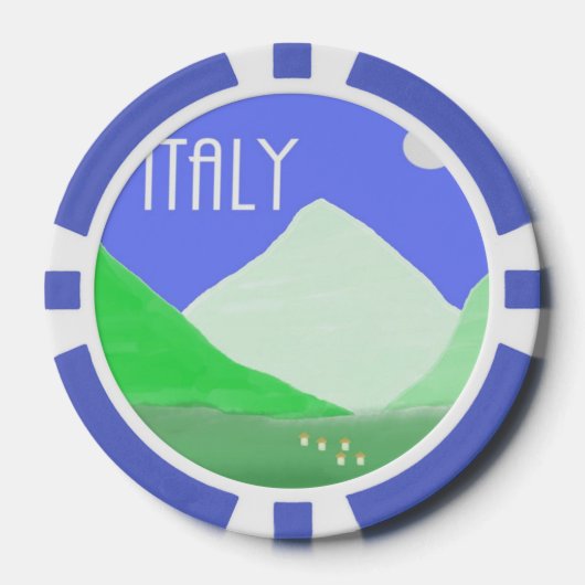 イタリアの絵画風景芸術 ポーカーチップ (正面)