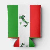 イタリアの緑の地図と国イタリアン旗 缶クーラー (裏面)