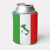 イタリアの緑の地図と国イタリアン旗 缶クーラー (缶裏面)