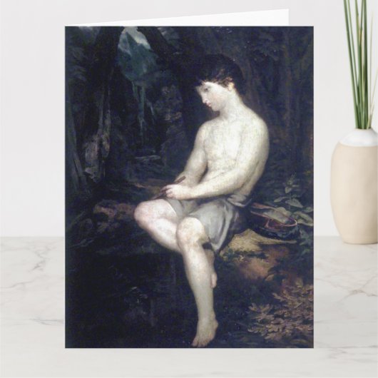 イタリアの羊飼いの少年 美術年賀状 カード (正面)