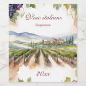 イタリアの美しいぶどう畑のブドウの木 ワインラベル (シングルラベル)