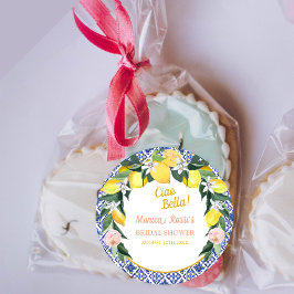 イタリアの美しいレモン ブルー タイルのブライズ シャワー ラウンドシール