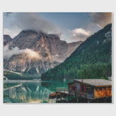 イタリアの美しい山と湖の風景 ラッピングペーパー (フラット)