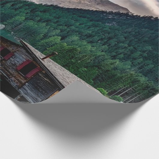 イタリアの美しい山と湖の風景 ラッピングペーパー (角)