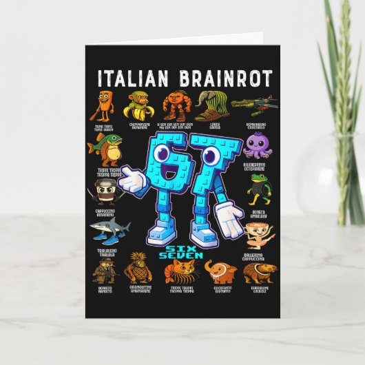 イタリアの脳みそ回転おもしろ67ミーム 誕生日装飾 カード (正面)