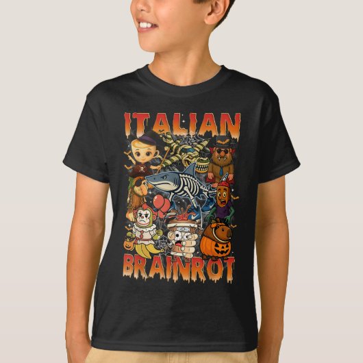 イタリアの脳回転ミーム イタリアの脳回転ハロウィンC Tシャツ (正面)