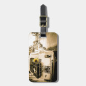 イタリアの荷物のラベルのヴィンテージフィアット500 ラゲッジタグ (正面縦)