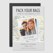 イタリアの行き先結婚式の写真が日付を保存 マグネット招待状 (正面/裏面)