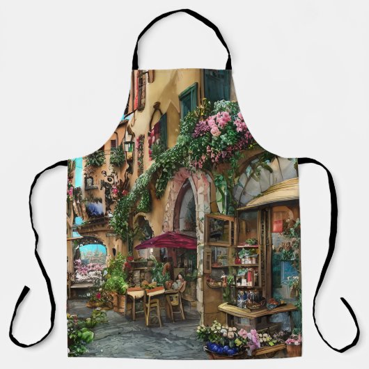 イタリアの街並み エフェメラ デザインシリーズ 7 エプロン (正面)