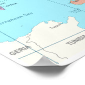 イタリアの詳細地図 ポスター (角)