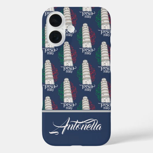イタリアの象徴的なランドマークの名前入りデザイン Case-Mate iPhoneケース (裏面)
