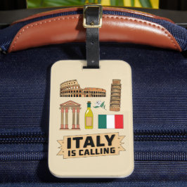 イタリアの象徴的な国旗デザイン ラゲッジタグ
