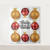 イタリアの赤と金のホリデーシーズンにぴったりなクリスマスオーナメント タペストリー (正面)