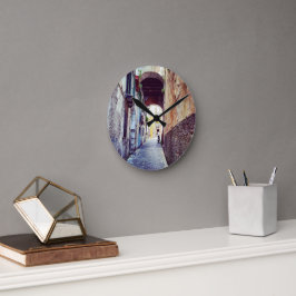 イタリアの路地 ラウンド壁時計